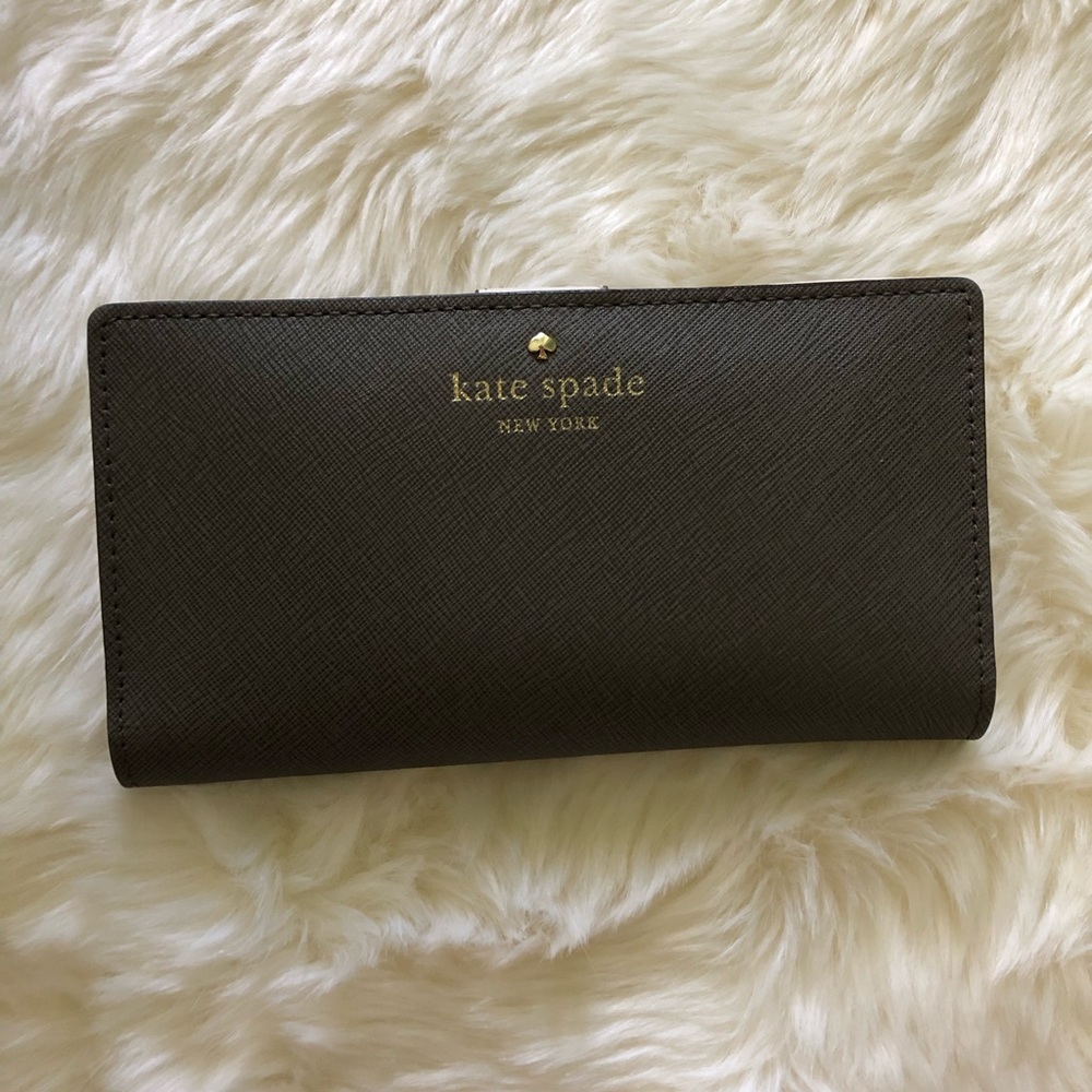 Kate Spade Dark Grey Mikas Pond Bifold Wallet